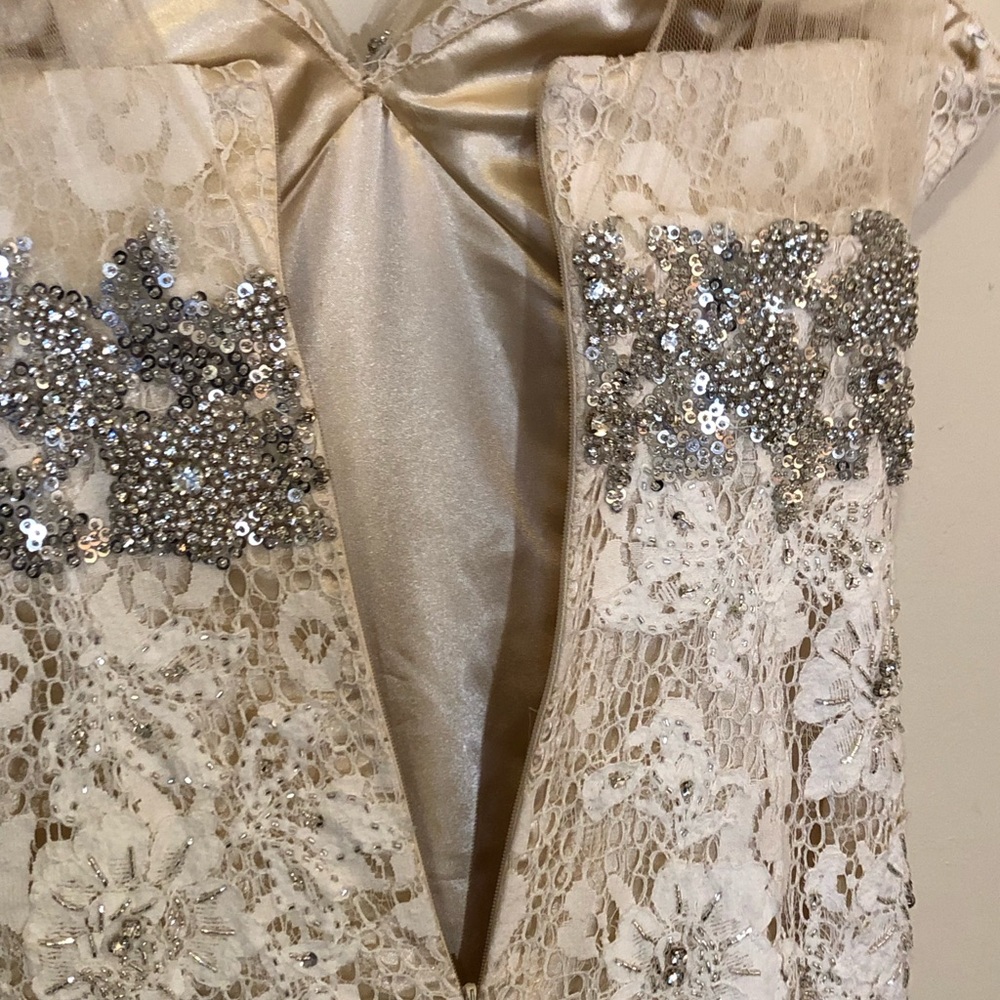 Jovani Lace Mermaid Dress Ivory - Picture 11 of 16